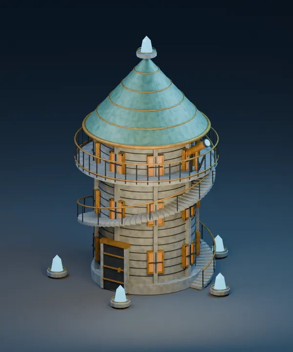 Astral Tower Pro — Blender source-project render; review package version may differ