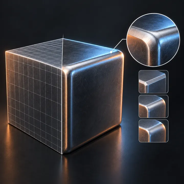 Bevel Pro — AI concept illustration, not verified Blender output